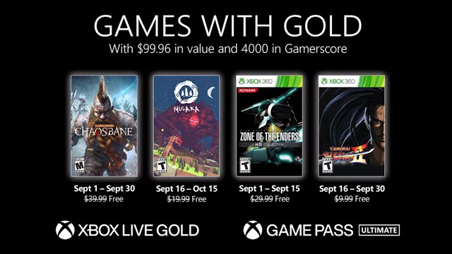 Xbox Games With Gold September 2021