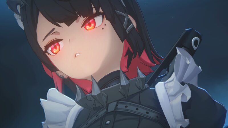 zenless zone zero reroll guide - a woman with brown hair and red eyes looks at the screen
