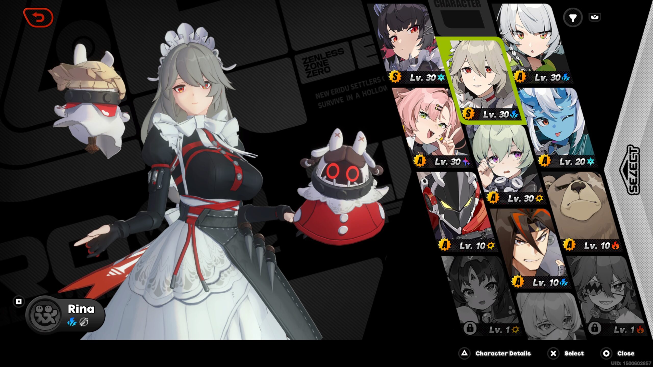 zenless zone zero best team comps - Rina in the menu in ZZZ