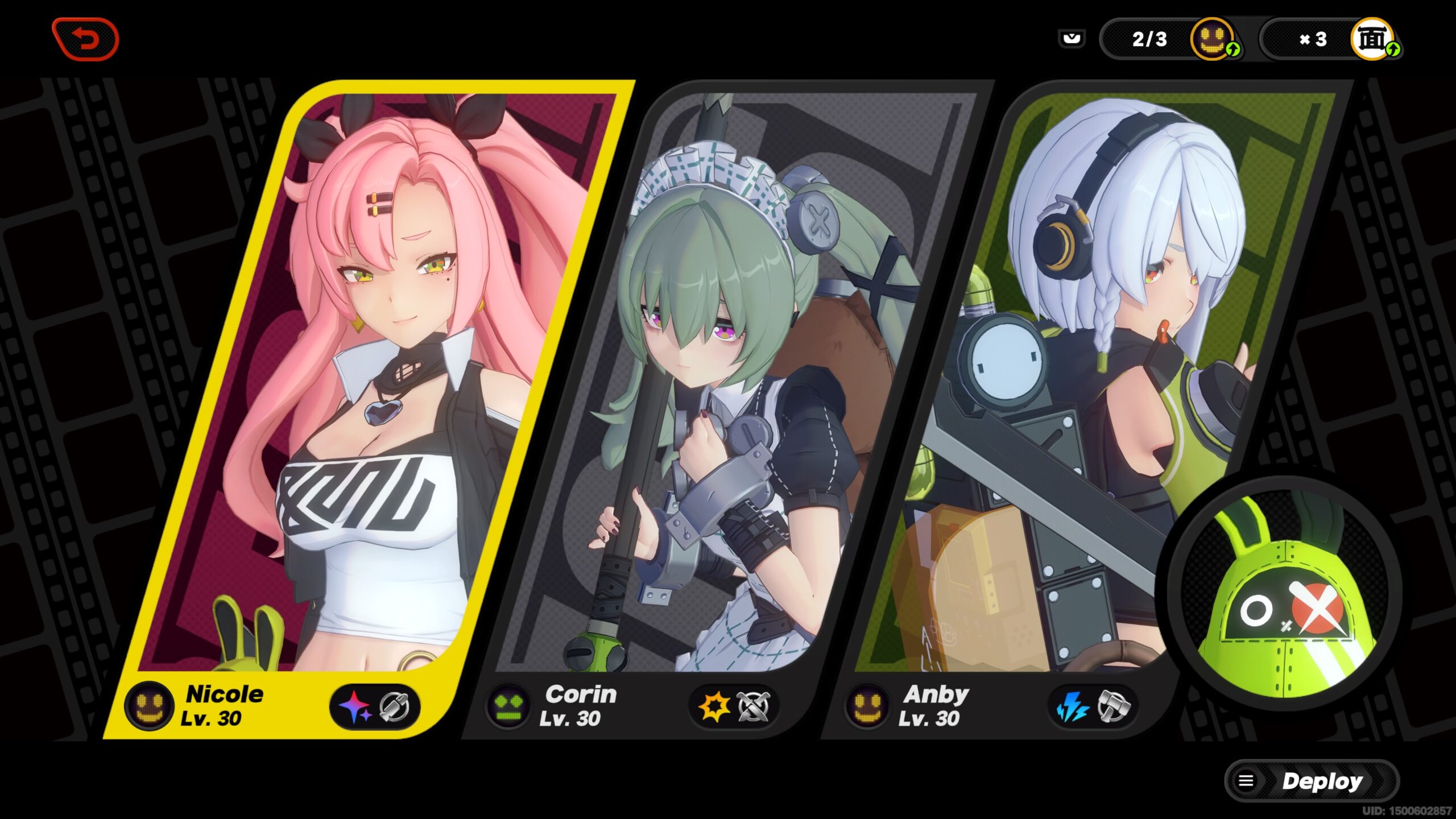 zenless zone zero best team comps - three characters in the menu in ZZZ