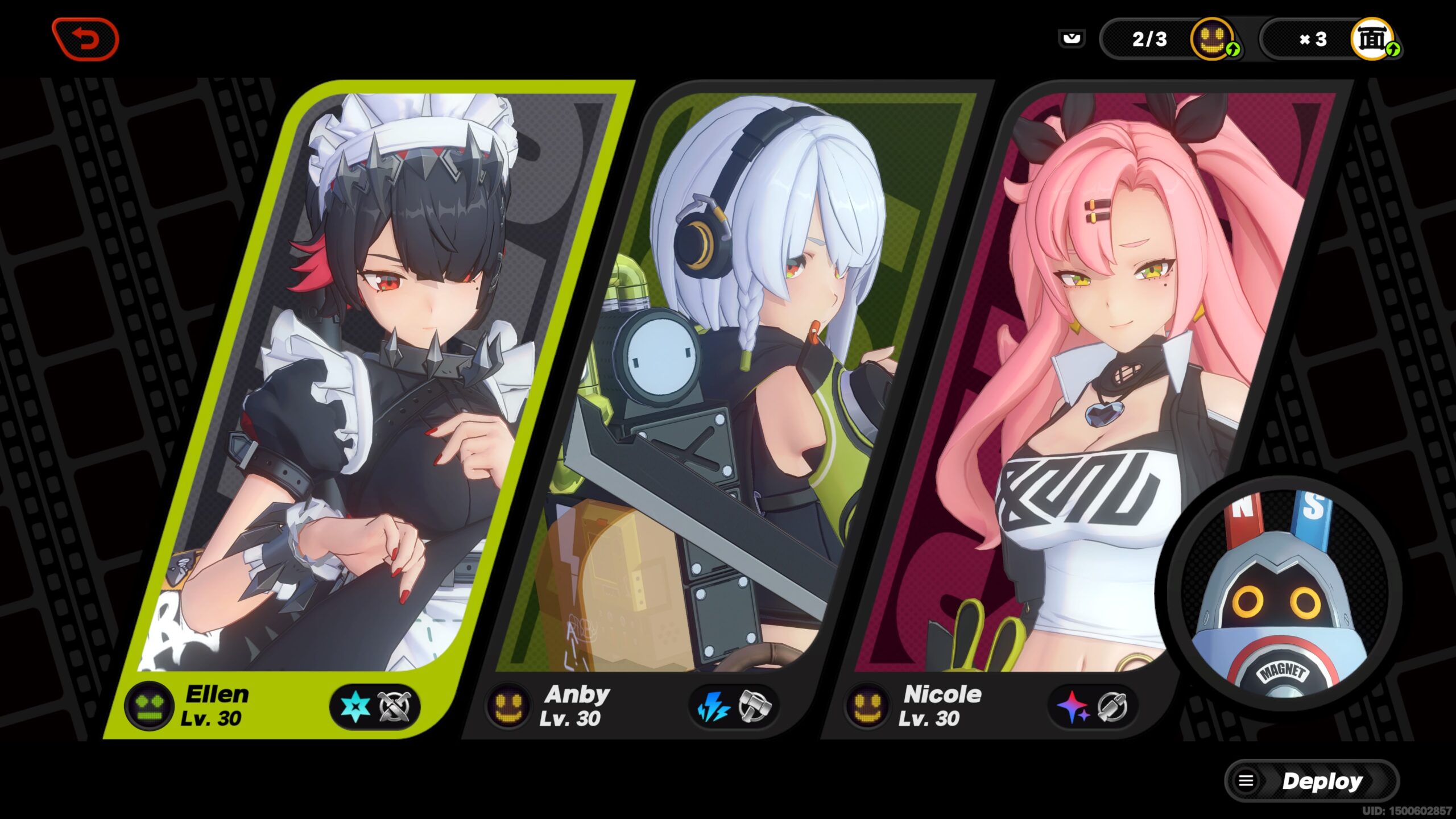 zenless zone zero best team comps - three characters in the menu in ZZZ