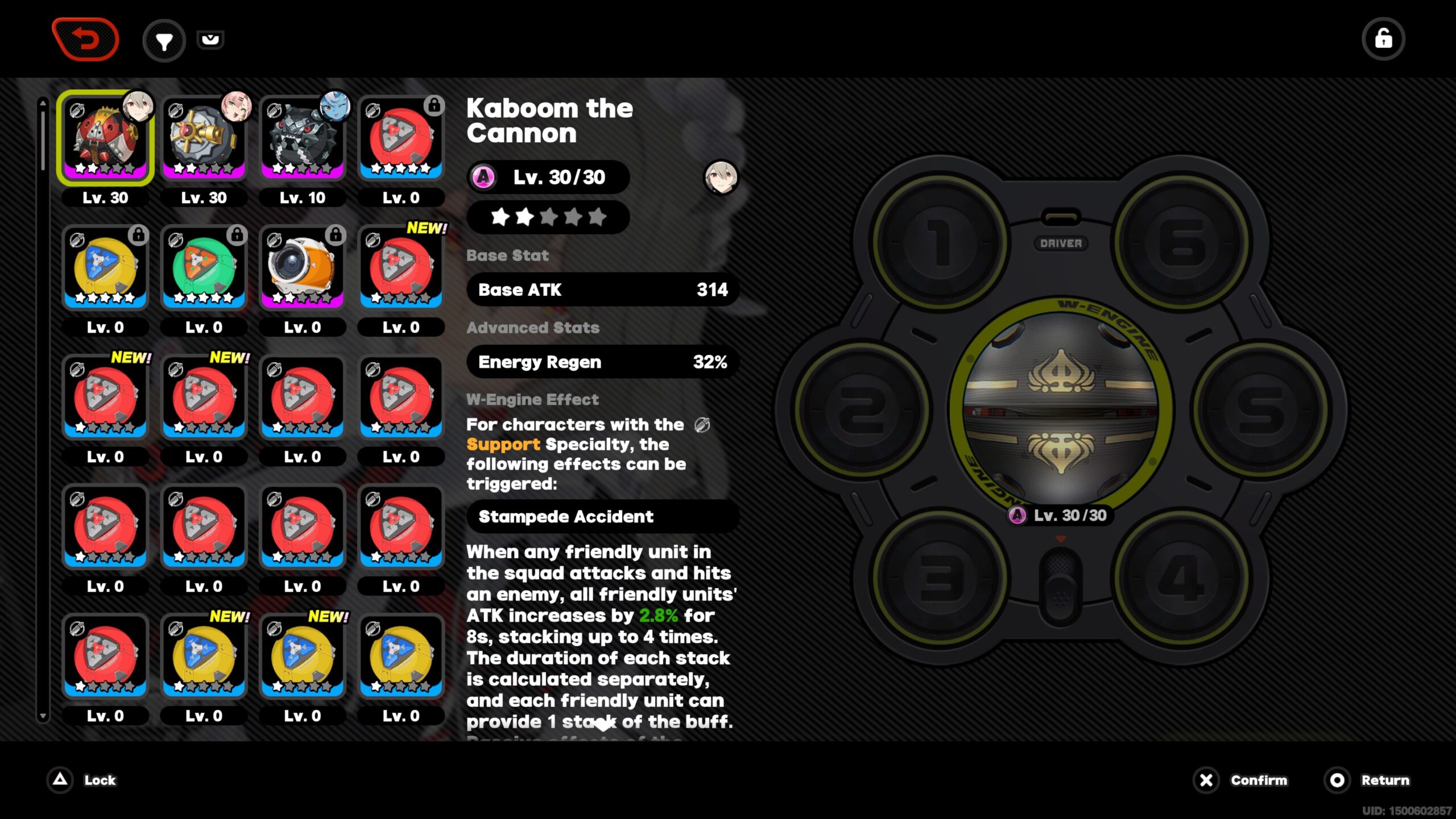 zzz best w-engine weapons - the w-engines you can equip shown in the menu