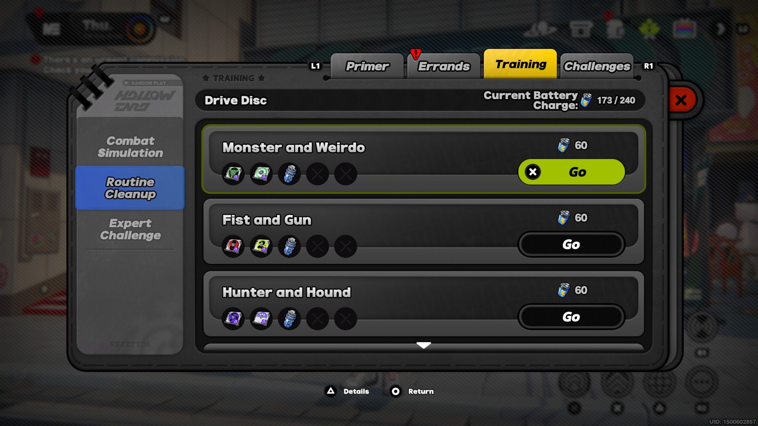 a menu in the game shows a way to get more discs