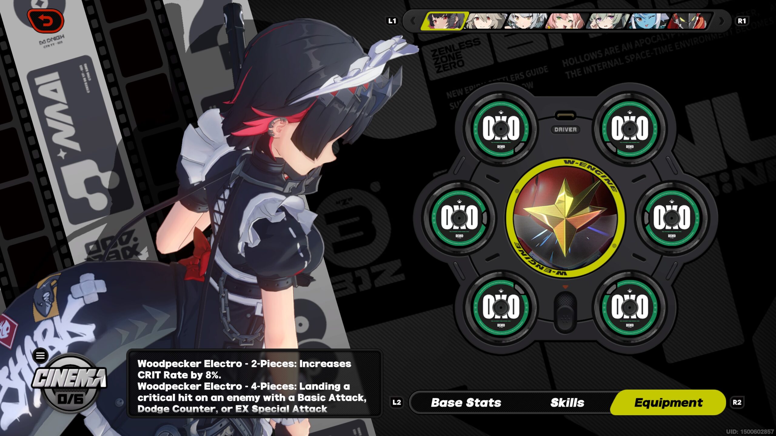 a woman wearing a maid outfit is accompanied by numbers and stats