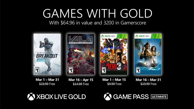 March’s Xbox Games With Gold include Warface: Breakout and Metal Slug 3