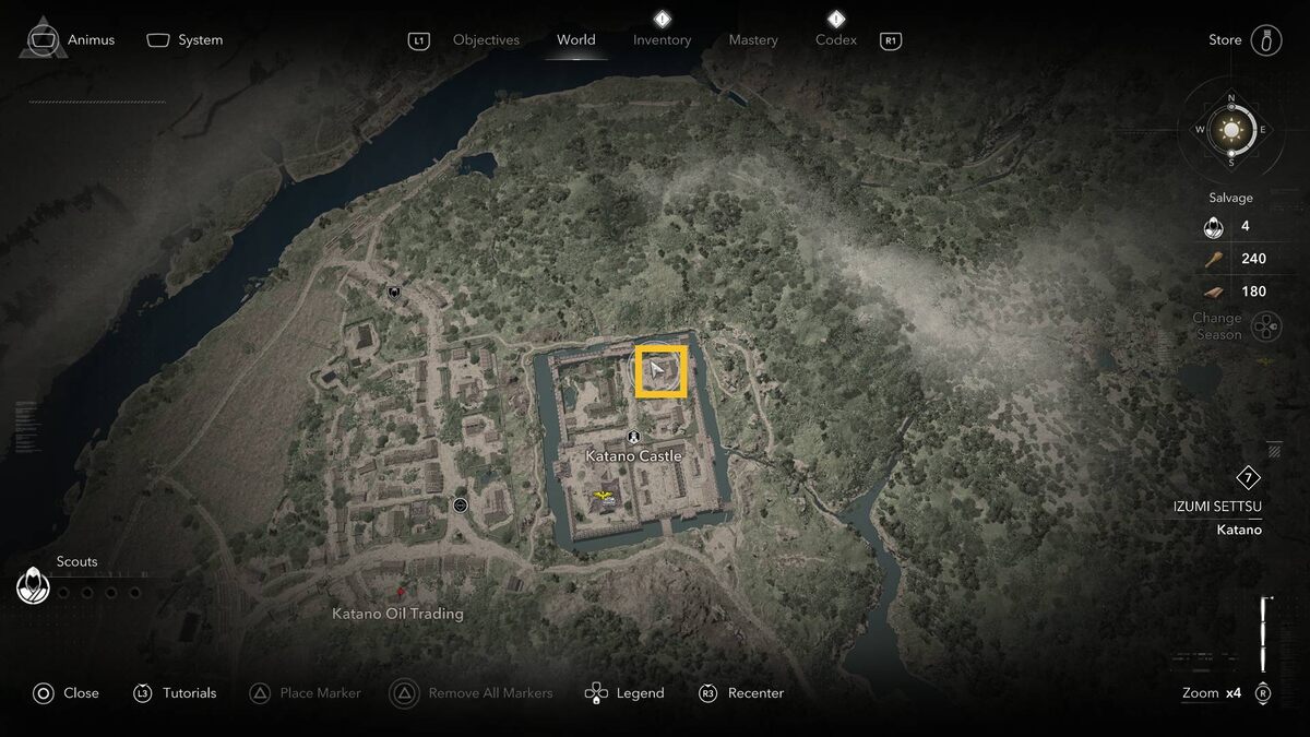 Assassin's Creed Shadows Katano Castle: castle grounds.
