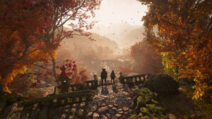 Assassin's Creed Shadows multiplayer co-op: Naoe and Yasuke overlooking a valley.