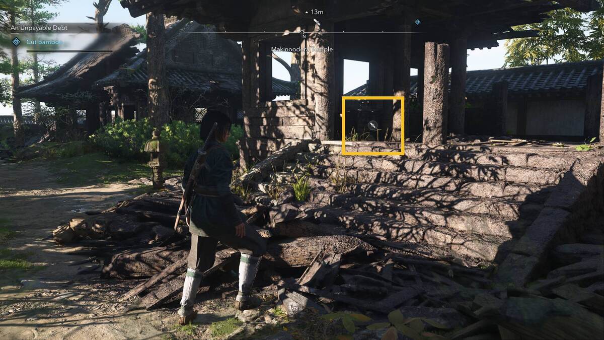 Assassin's Creed Shadows Makinoodera Temple: temple grounds.