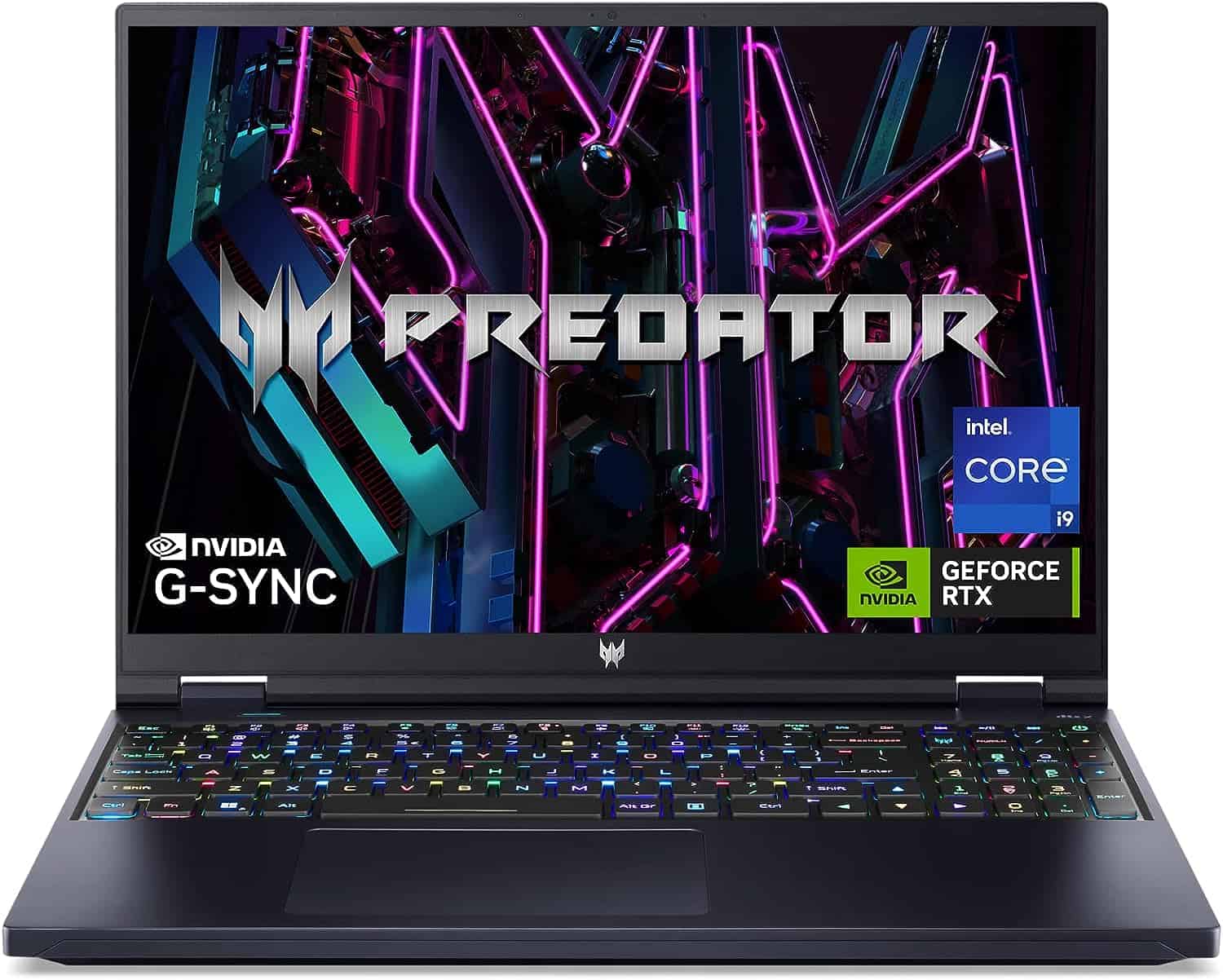 Acer Predator laptop with the word predator on it.
