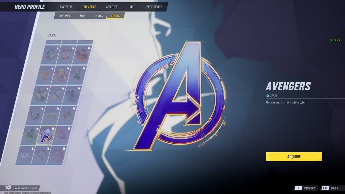Avengers Spray Acquire in Marvel Rivals