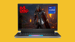 A laptop with an image of a zombie on it.