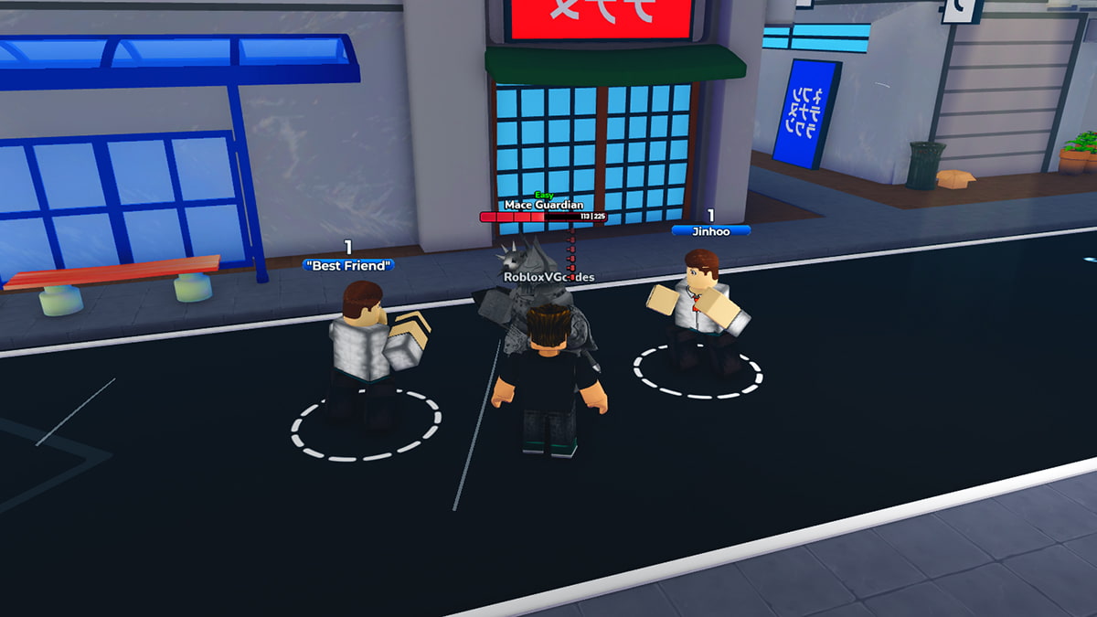 Image of the player in Anime Shadow 2 fighting against enemies using Shadows and Traits.