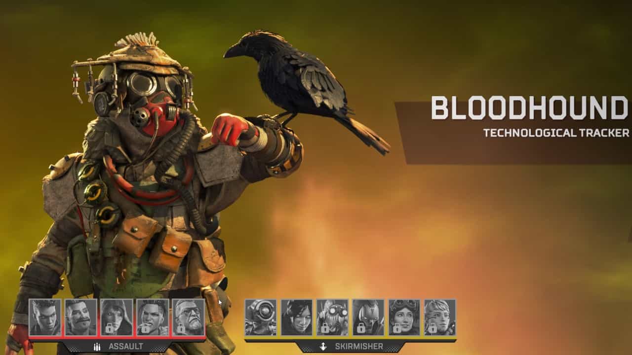 Apex Legends Bloodhound guide: Bloodhound in the character selection screen.