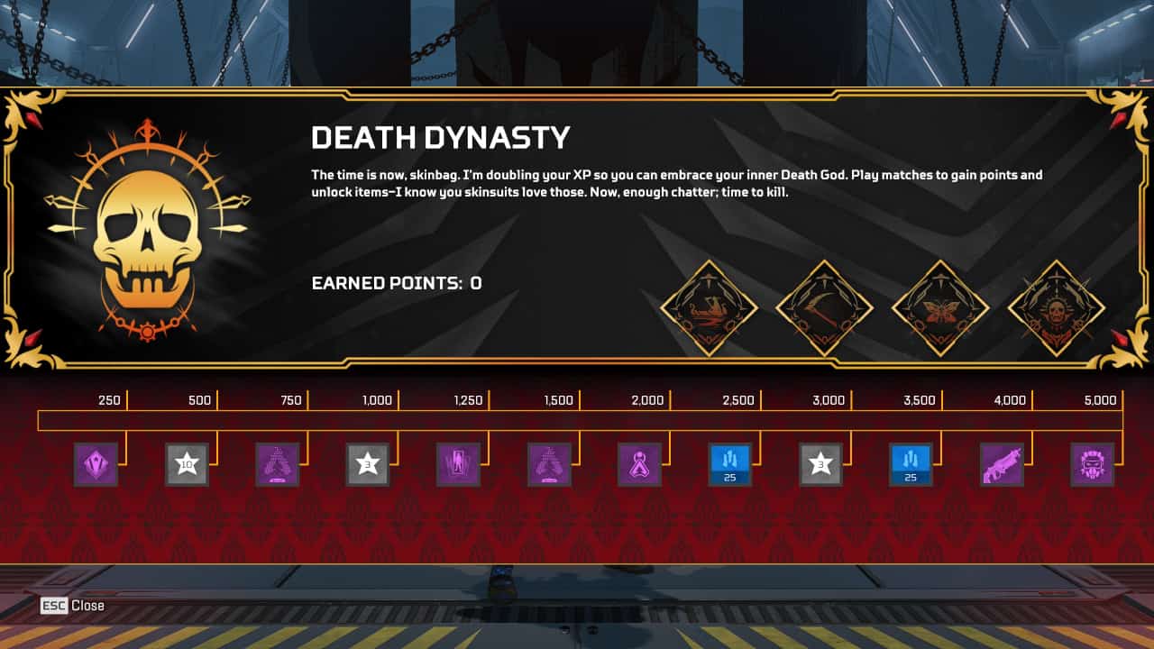Apex Legends Death Dynasty event: The Death Dynasty event pass, available for the duration of the event.