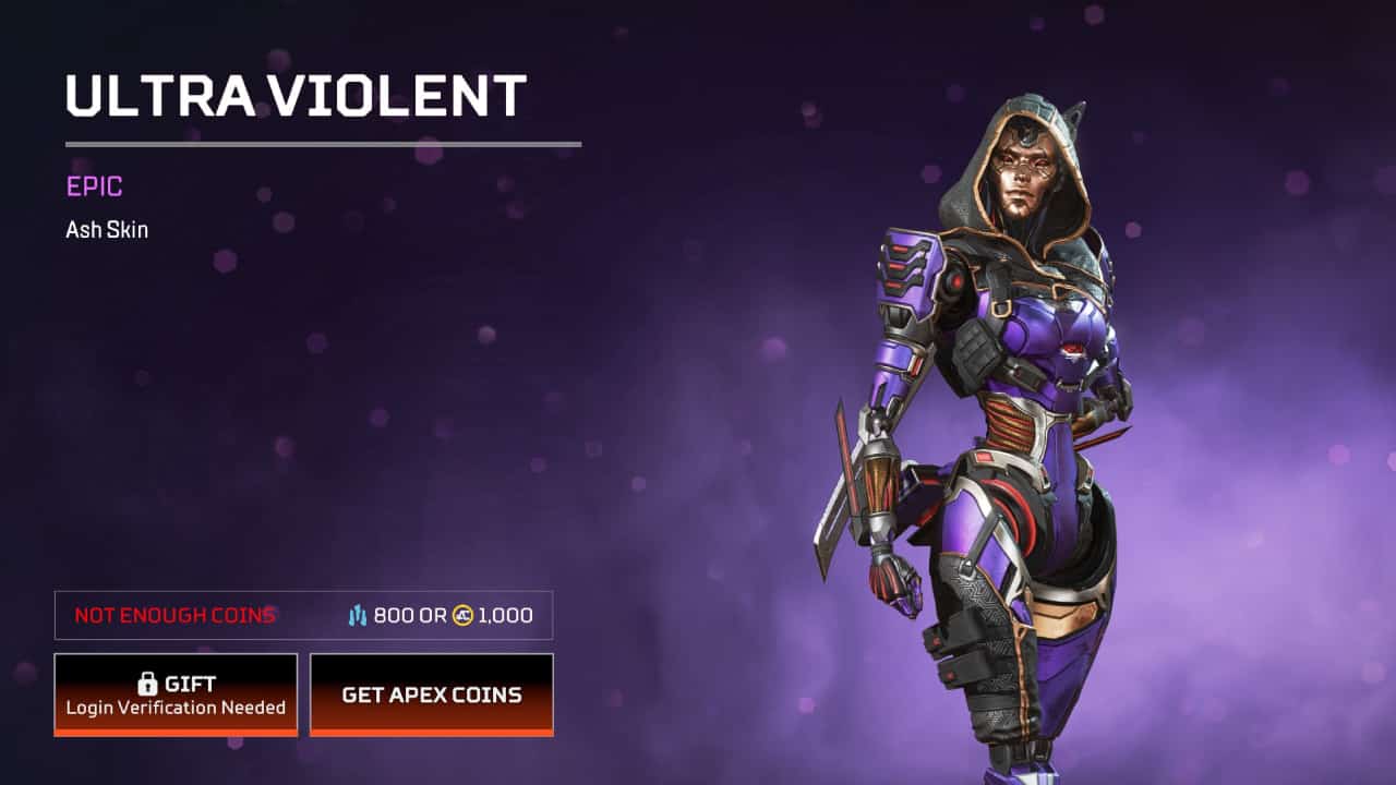 Apex Legends Halloween event rewards and skins: The New Ultra Violent skin for Ash.