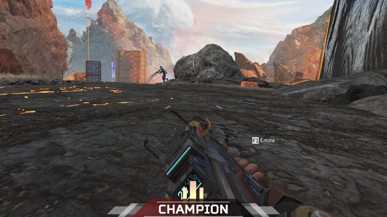 Apex Legends game modes - What modes can you play right now: Two players win a battle royale after a fight atop a volcanic hill.