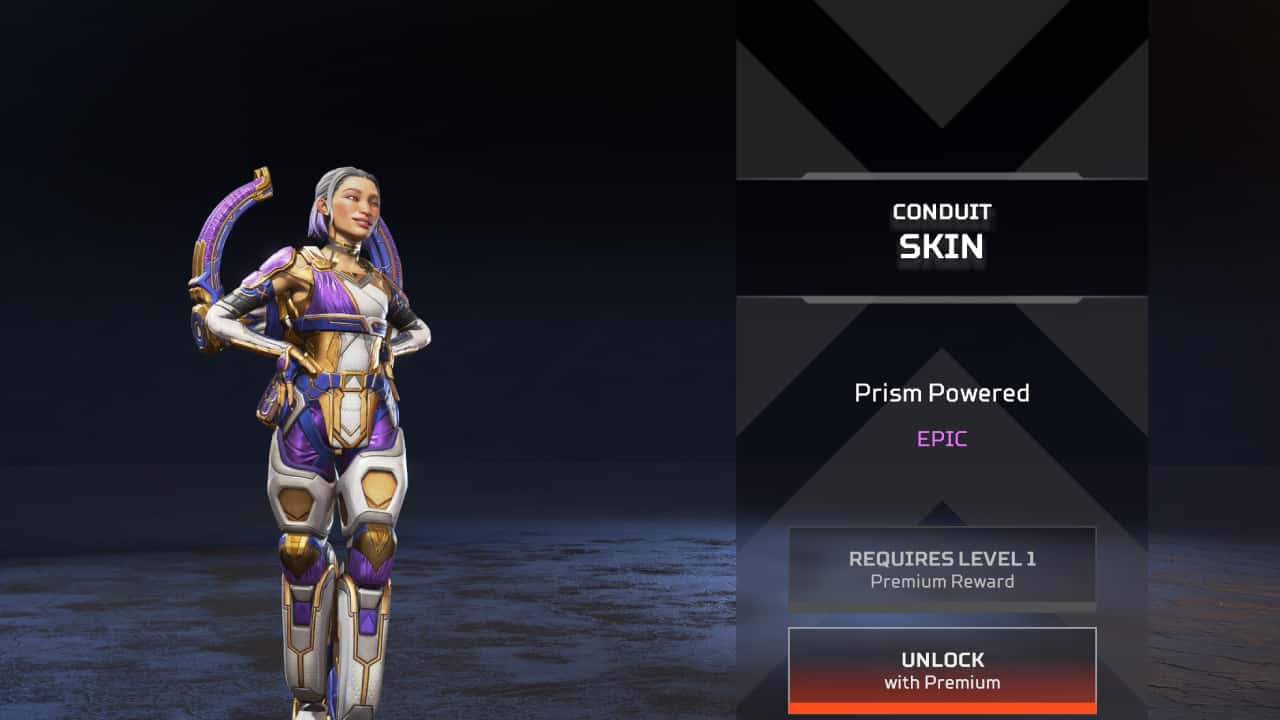 Apex Legends Season 19 battle pass and rewards: The Prism Powered skin for Conduit on display.