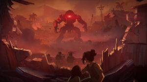 Apex Legends Season 19 battle pass and rewards: Transition artwork of a Titan battle on Nexus.