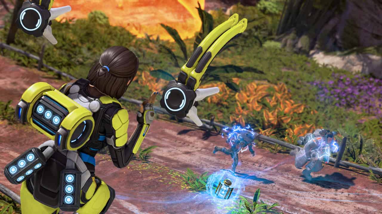 apex legends season 19 meta explained: Conduit uses her ultimate against two enemy combatants.