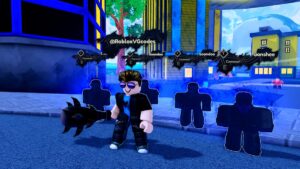 Image of the player carrying a weapon in Arise Crossover game on Roblox.