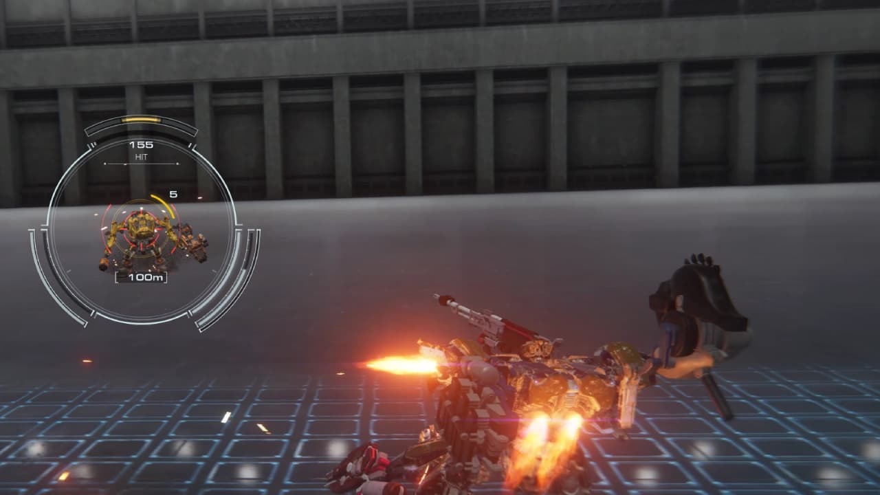 How to unlock the Arena in Armored Core 6: A screenshot of Armored Core 6 showcasing two robots engaged in an intense battle within the unlocked Arena.