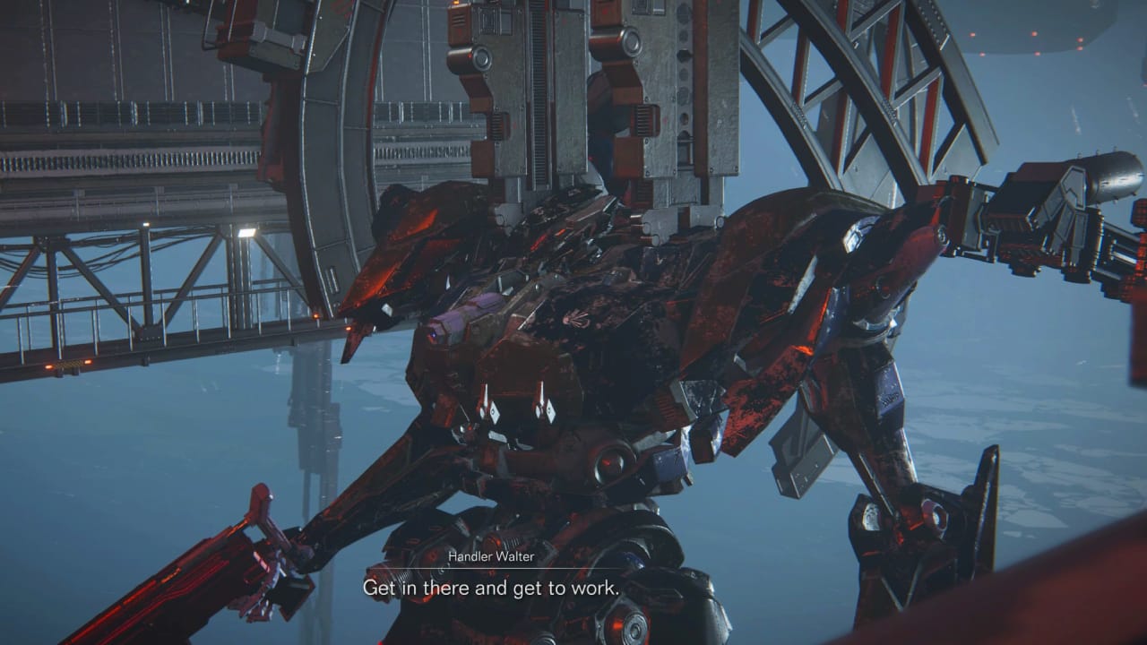 How to get parts in Armored Core 6: An AC is deployed into the field at the start of a mission.