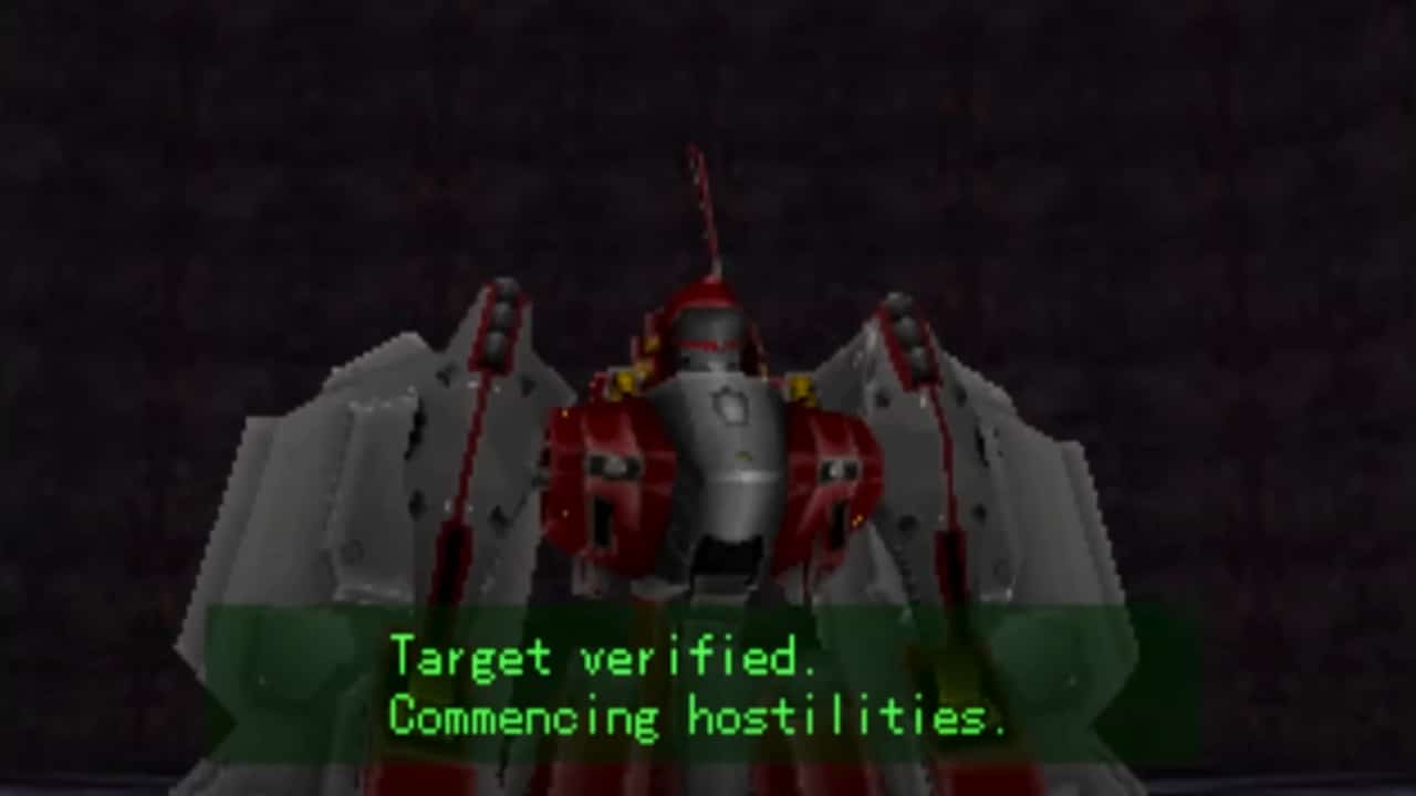 Armored Core games ranked: Boss cutscene from AC: Master of Arena.