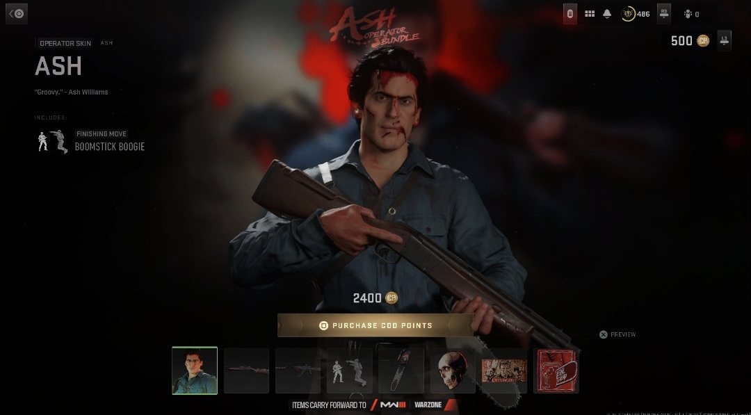 An image of Ash Williams, a man holding a gun in a video game.