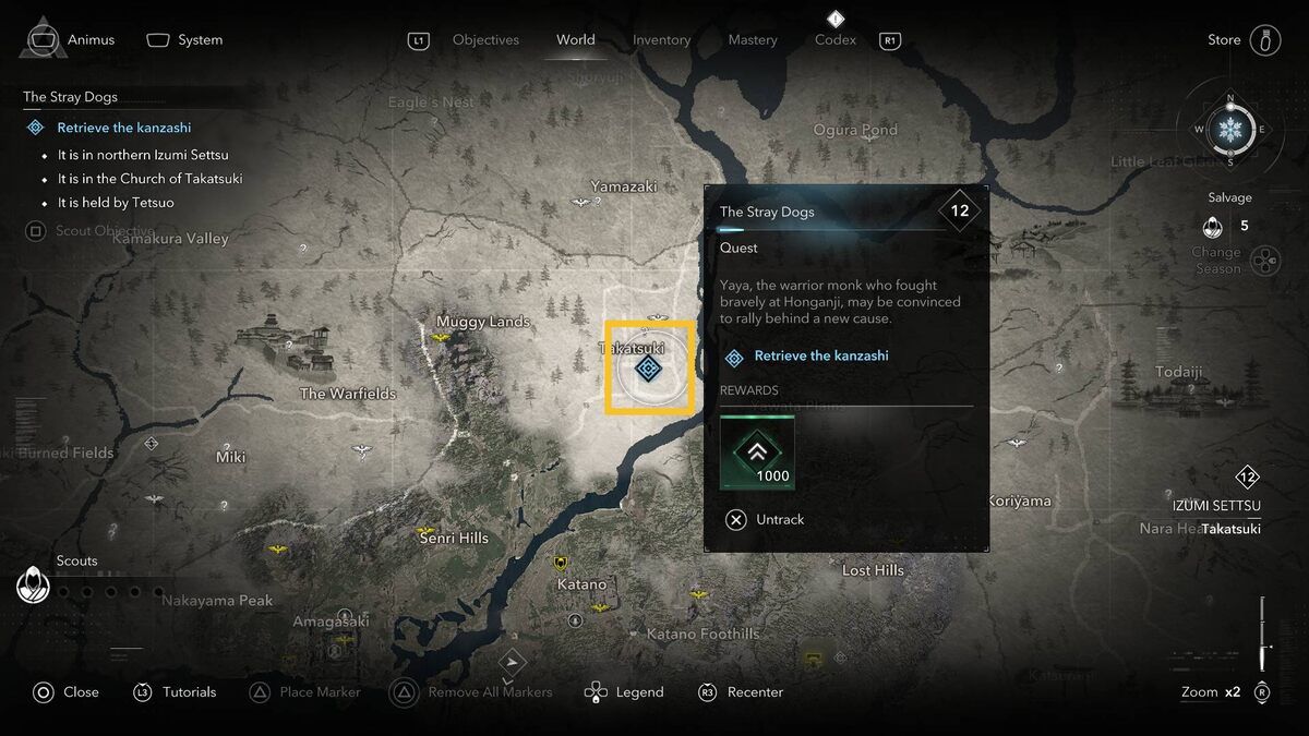 Assassin's Creed Shadows allies: map.