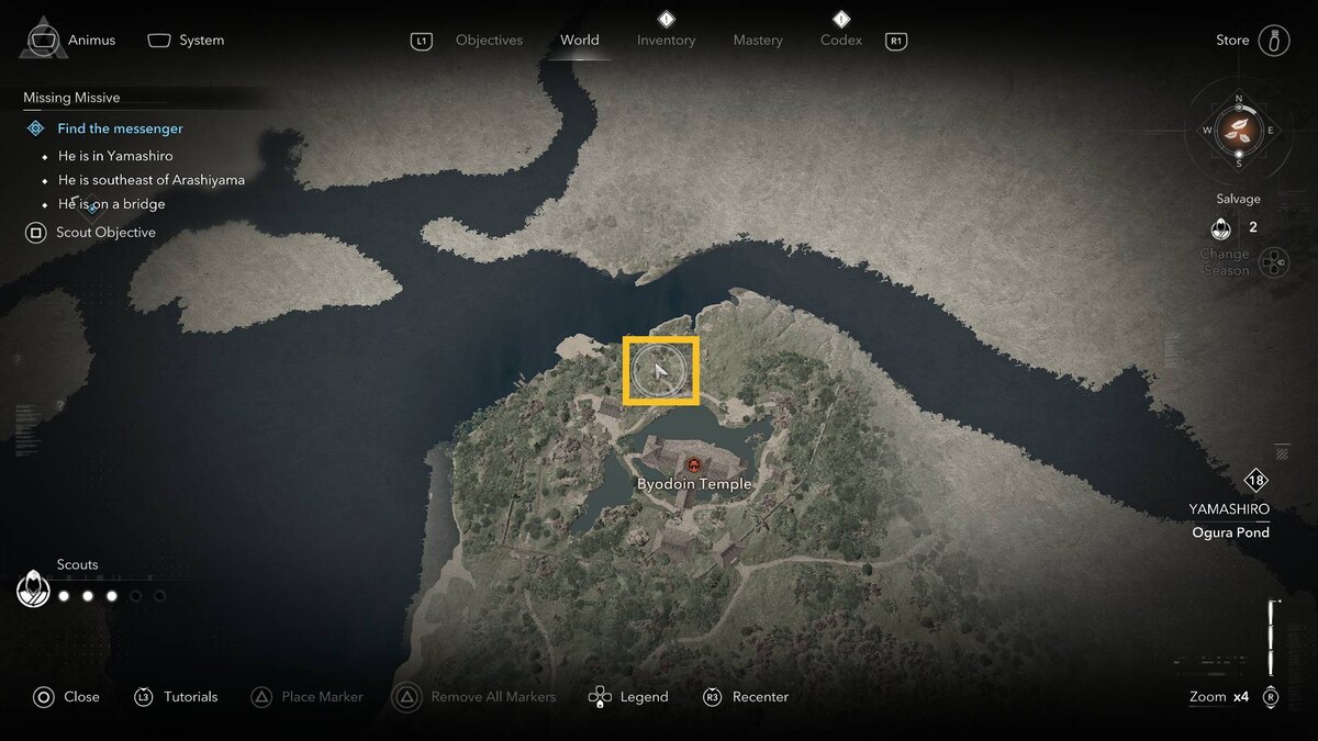 Assassin's Creed Shadows Byodoin Temple: map.