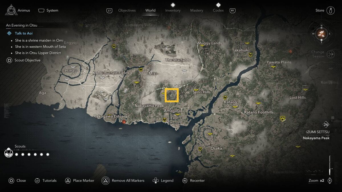 Assassin's Creed Shadows find Mistumune: Mitsumune location on the map.