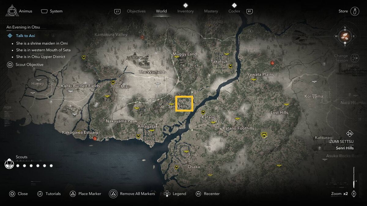 Assassin's Creed Shadows find Mistumune: Toneyama Post Town on the map.