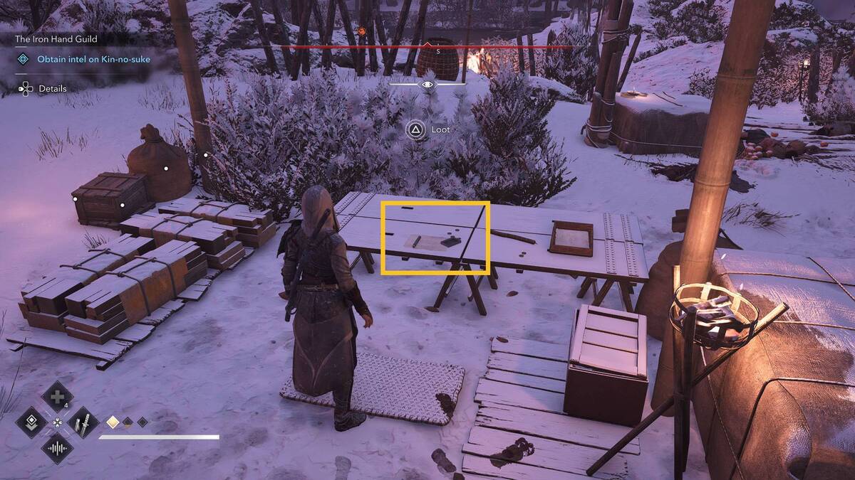 Assassin's Creed Shadows Iron Hand Guild: enemy camp.