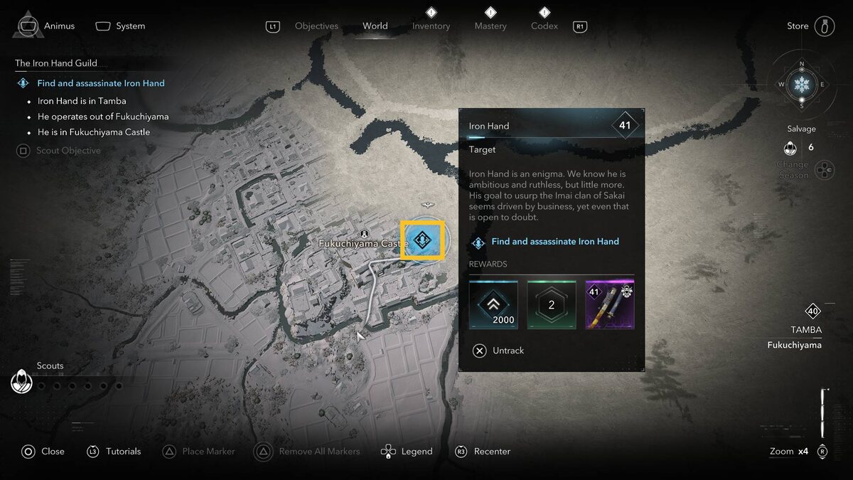 Assassin's Creed Shadows Iron Hand Guild: map.