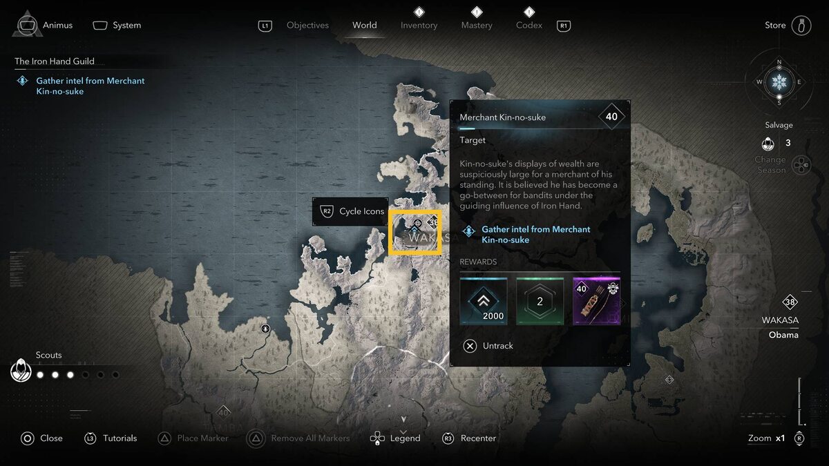 Assassin's Creed Shadows Iron Hand Guild: map.