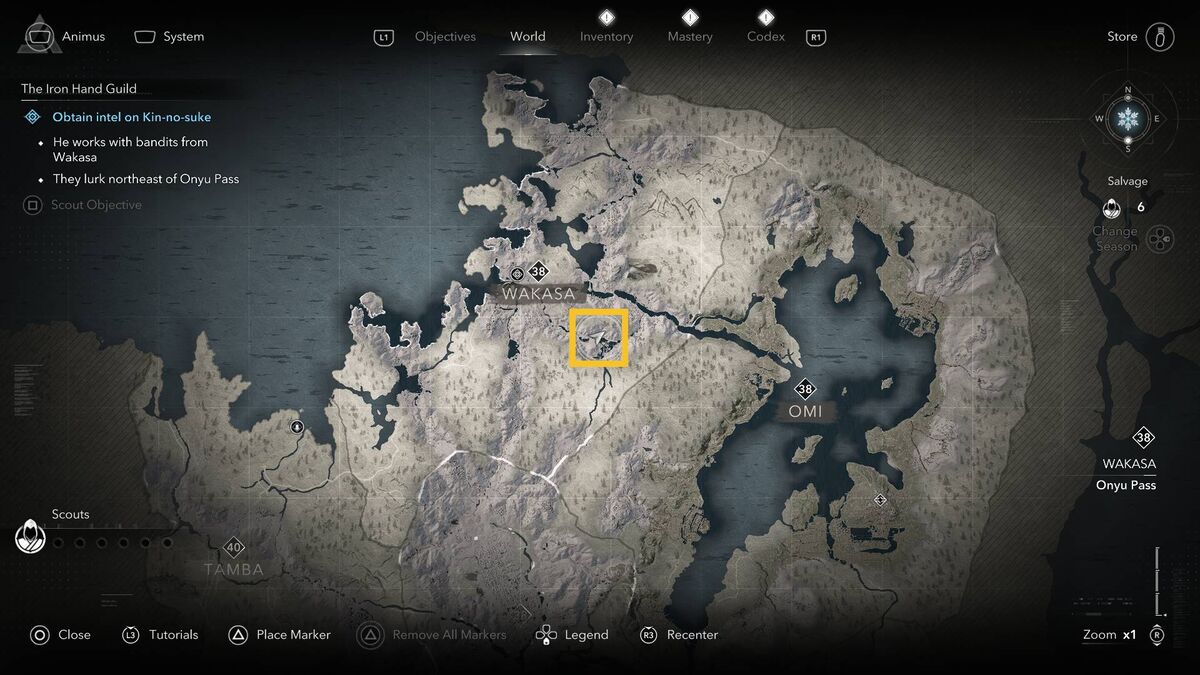 Assassin's Creed Shadows Iron Hand Guild: map.