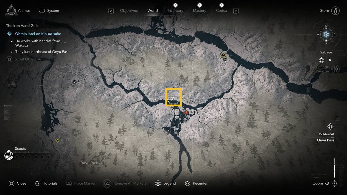 Assassin's Creed Shadows Iron Hand Guild: map.