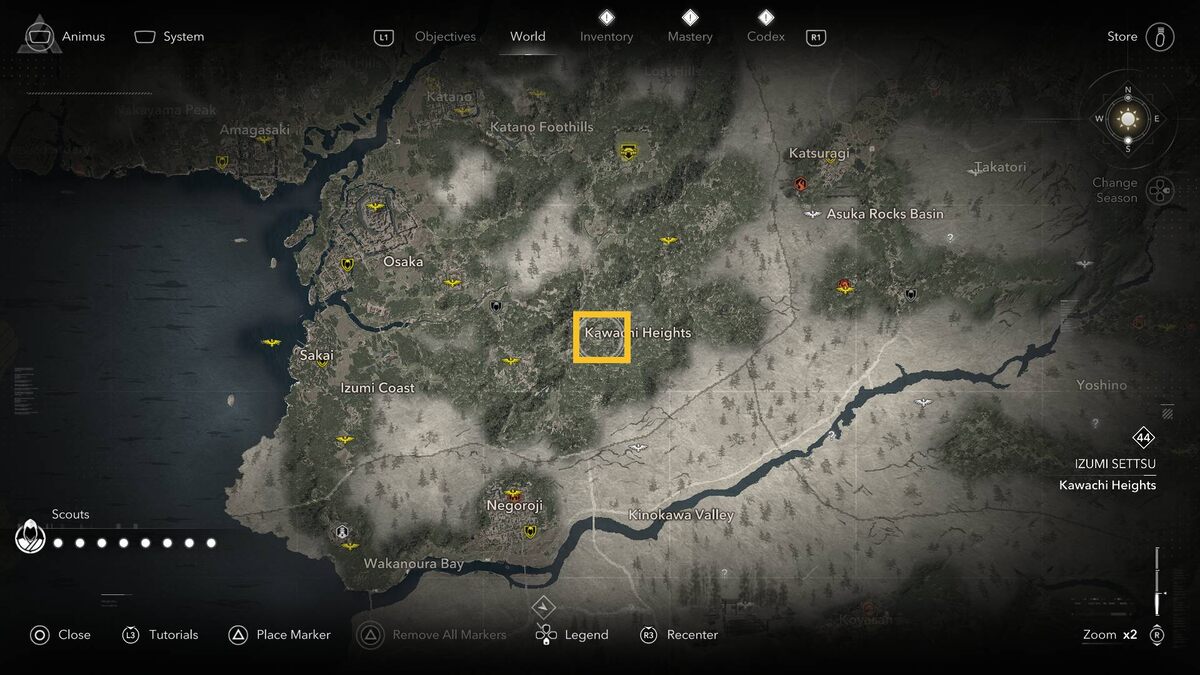 Assassin's Creed Shadows kill outlaws: map.