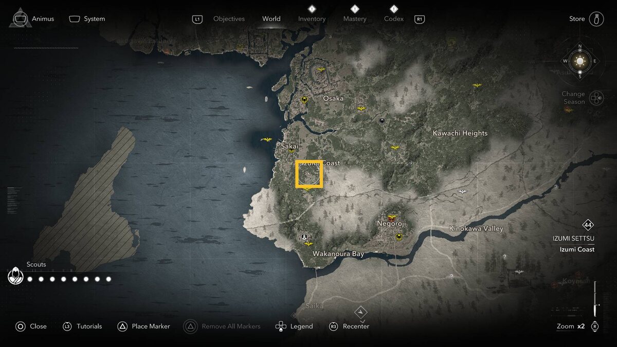 Assassin's Creed Shadows kill outlaws: map.