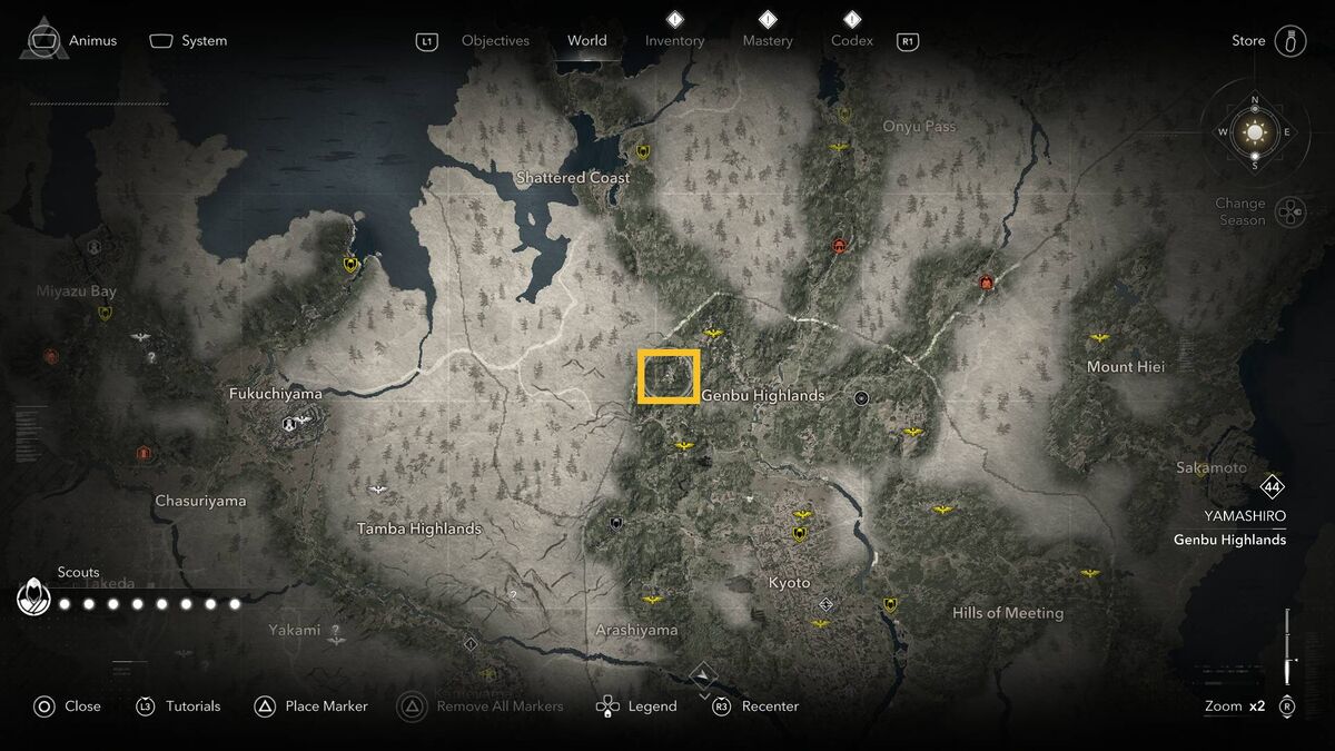 Assassin's Creed Shadows kill outlaws: map.
