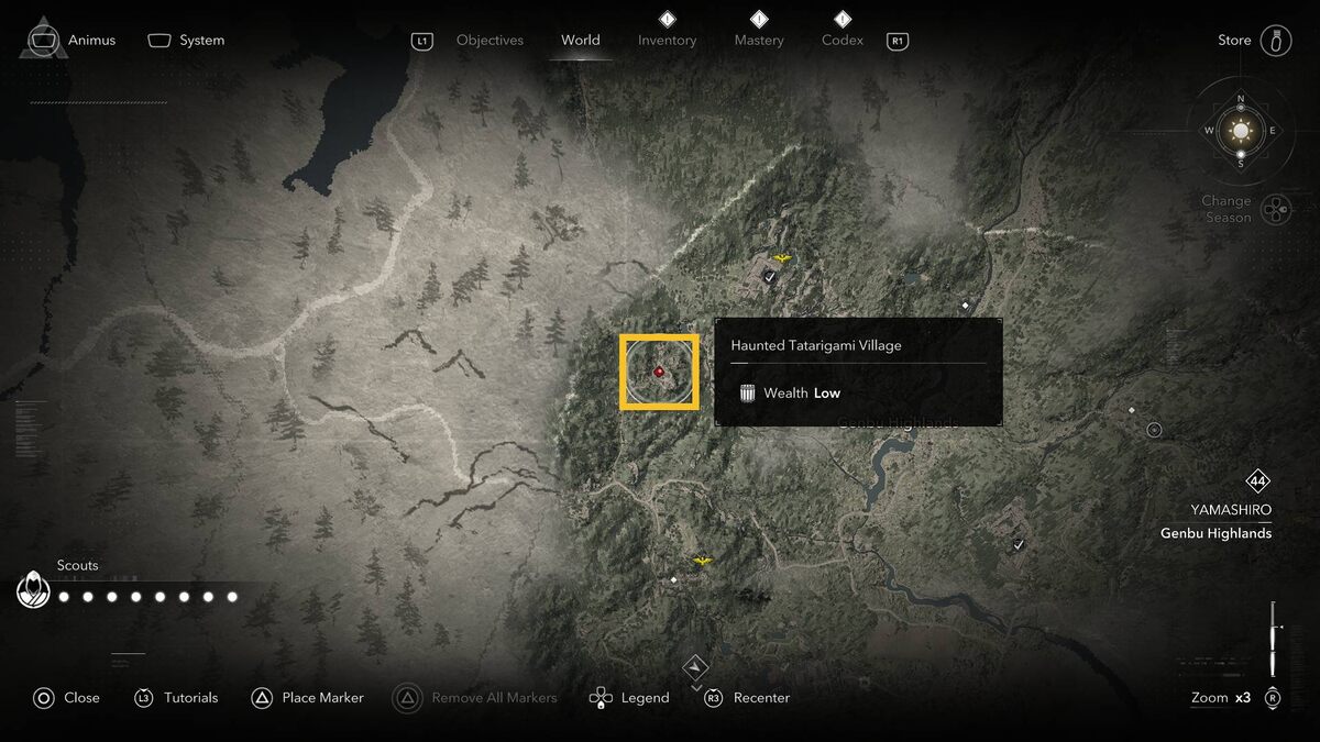 Assassin's Creed Shadows kill outlaws: map.
