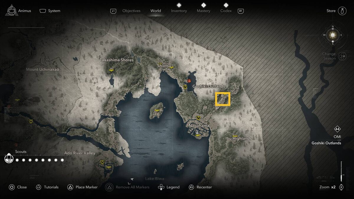Assassin's Creed Shadows kill outlaws: map.