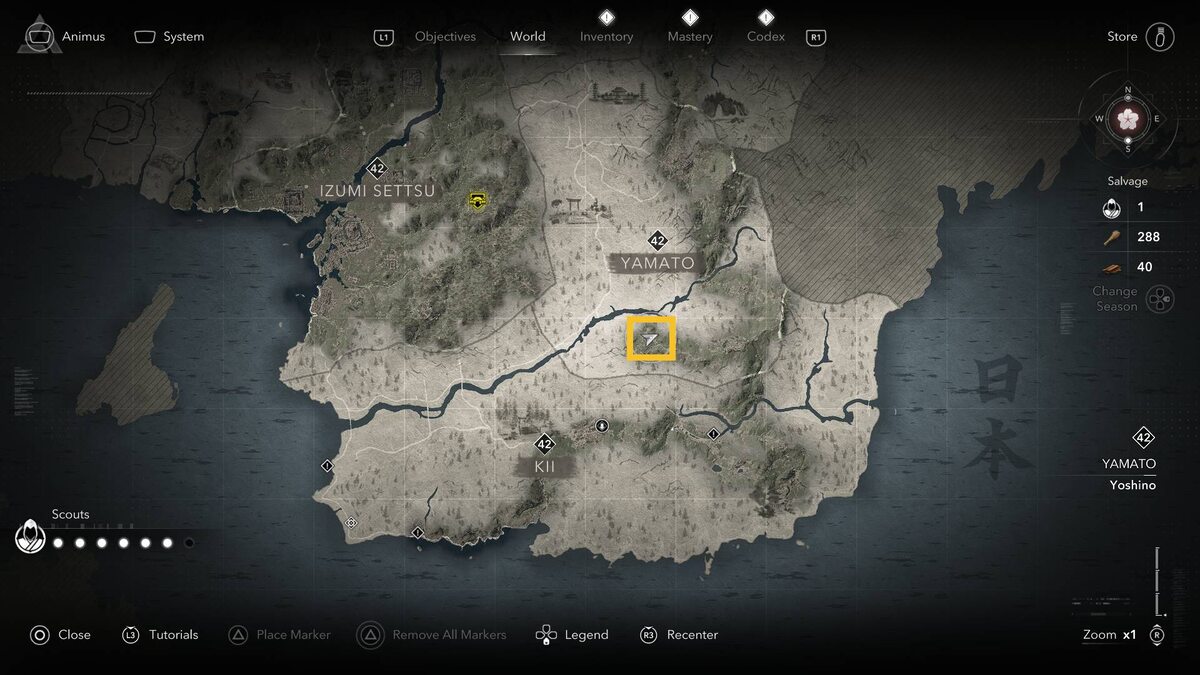 Assassin's Creed Shadows Legendary Sumi-e: map.
