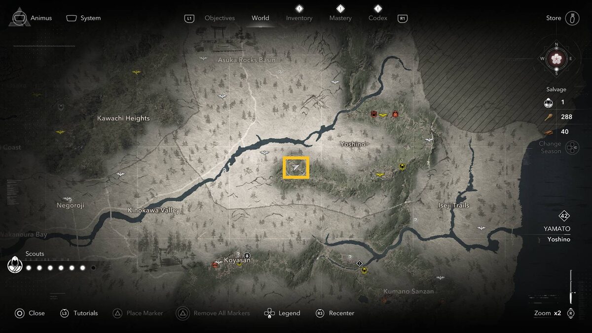 Assassin's Creed Shadows Legendary Sumi-e: map.