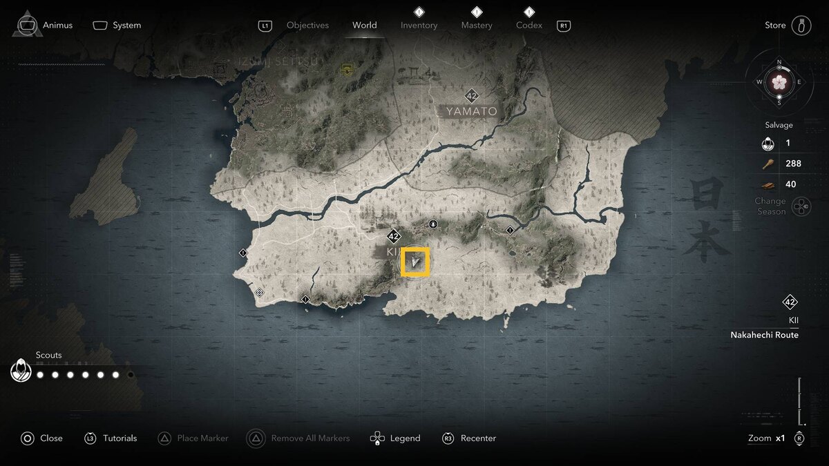 Assassin's Creed Shadows Legendary Sumi-e: map.