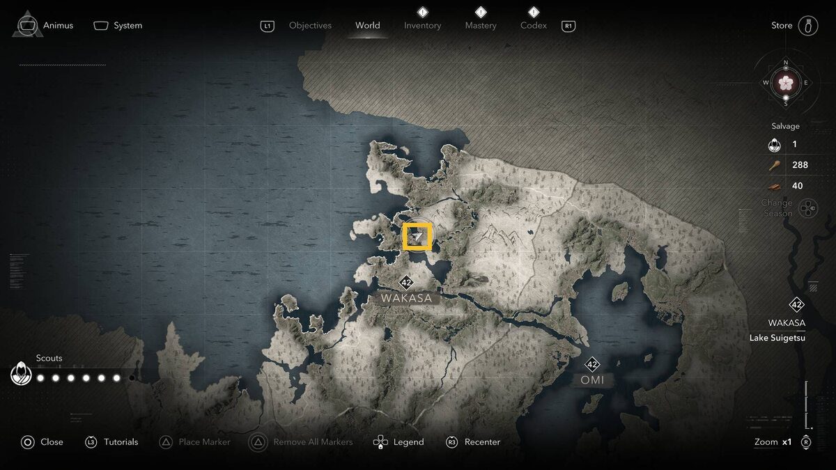 Assassin's Creed Shadows Legendary Sumi-e: map.