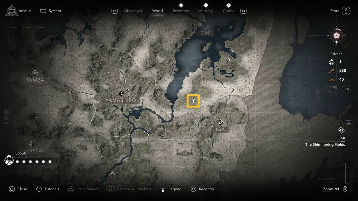 Assassin's Creed Shadows Legendary Sumi-e: map.