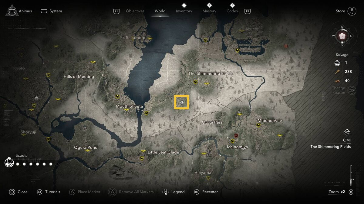 Assassin's Creed Shadows Legendary Sumi-e: map.