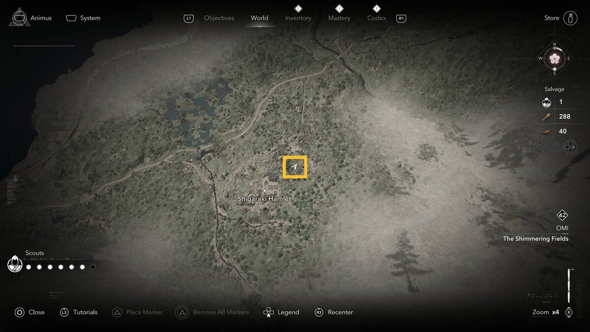 Assassin's Creed Shadows Legendary Sumi-e: map.