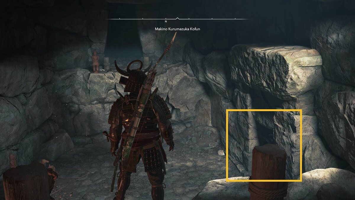 Assassin's Creed Shadows Makino Kurumazuka Kofun: Yasuke inside a Kofun.